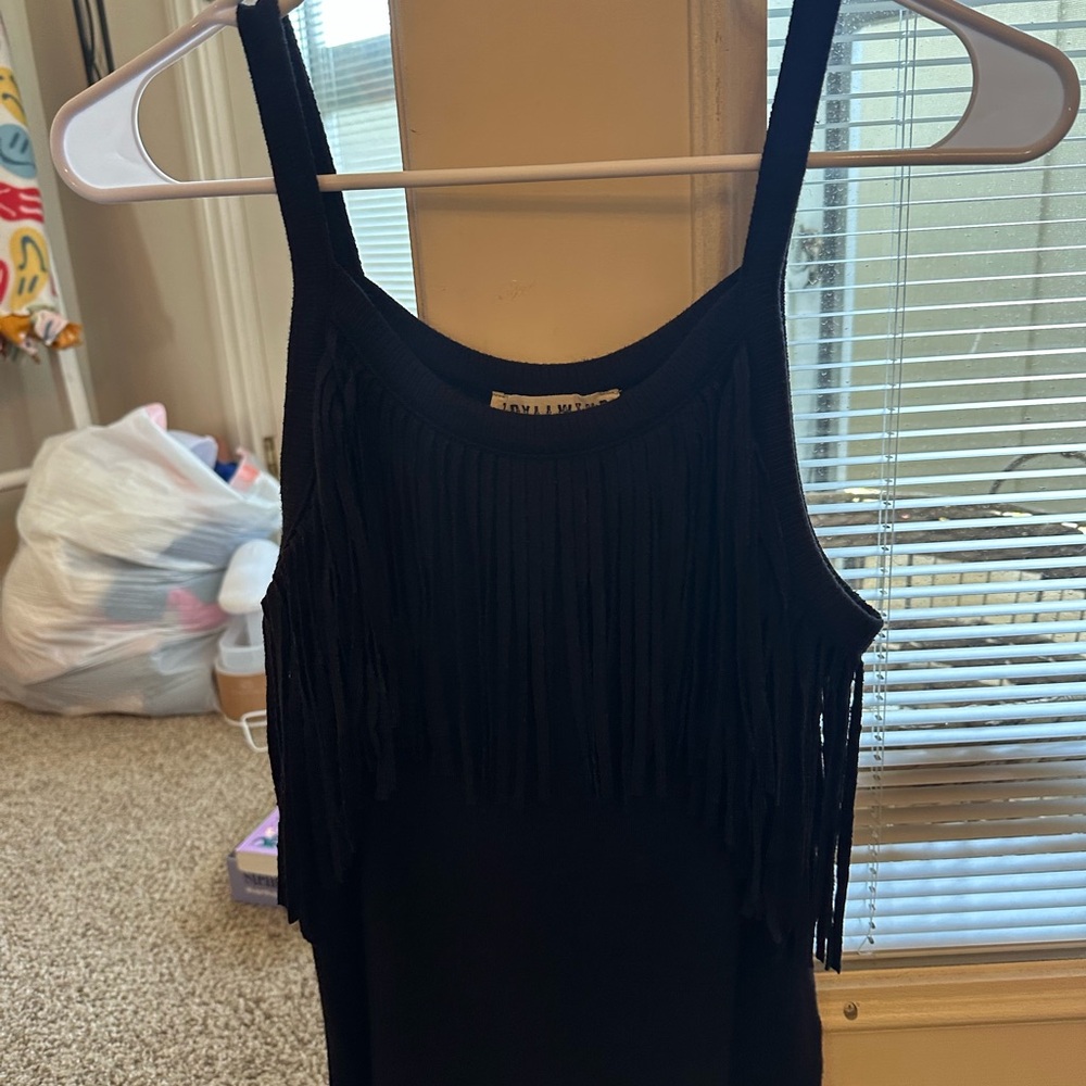 Idyllwind Black Fringe Tank Top
